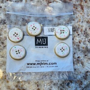 Gold and White Decorative Button Set